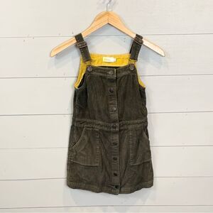 Brown Corduroy Kids Overall Dress